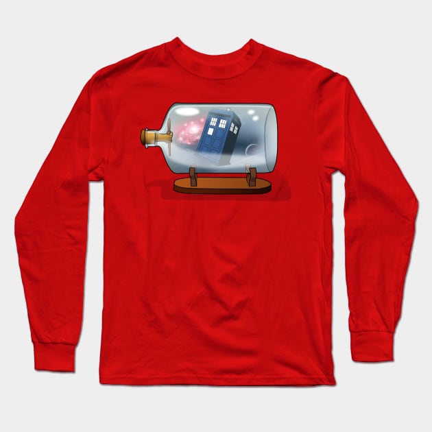 tardis in a bottle Long Sleeve T-Shirt by Delund86